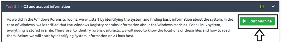 Press the button in the top right corner of the task to start the machine